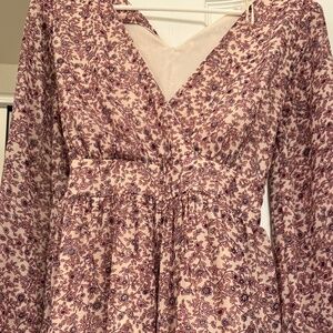 Japna size small pink floral full sleeve dress